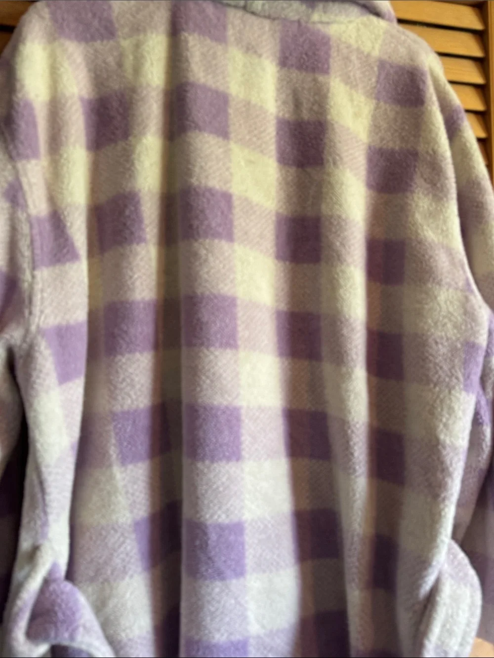 PINK Victoria's Secret Lavender and Cream Check Plush Bathrobe